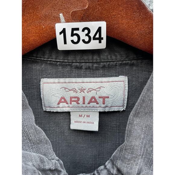 Ariat Jacket Womens Medium Charcoal Gray Western Denim Button Front 10028409 - Picture 6 of 8